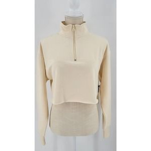 Pacsun Yellow Mock Neck 1/2 Zip Crop Pullover Top Size XS NWOT Long Sleeve